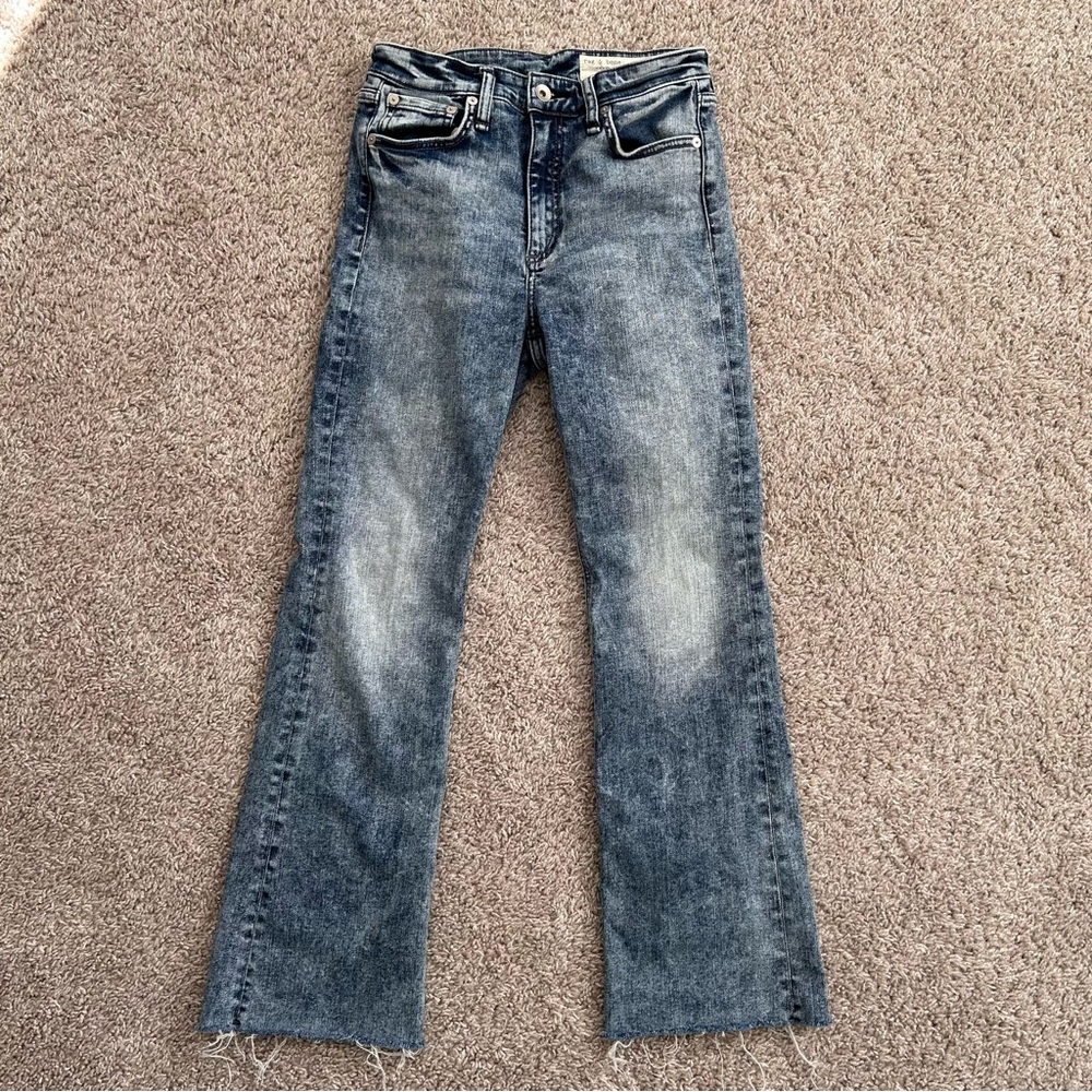 rag & bone Nina High-Rise Ankle Flare in Pearl size 26